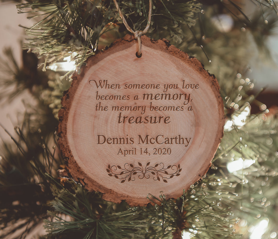 When Someone You Love Becomes A Memory Engraved Wood Ornament