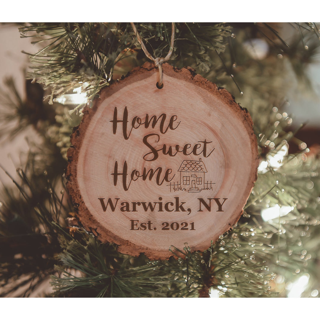 Personalized Home Sweet Home Wood Ornament