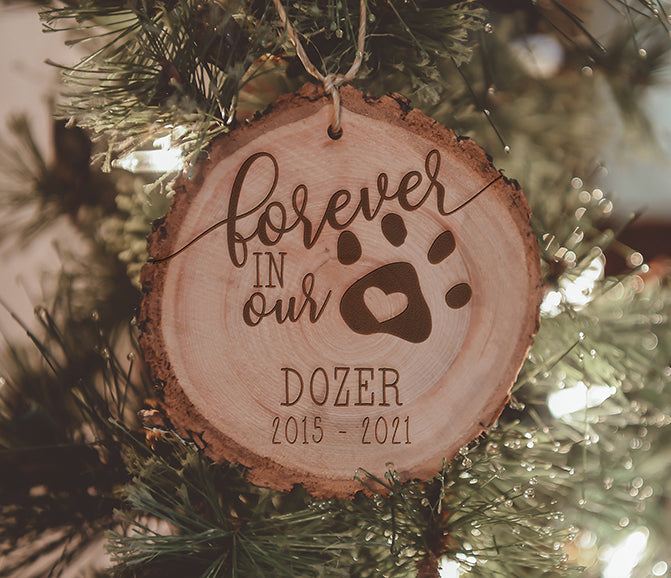 Forever In Our Hearts Engraved Wood Ornament