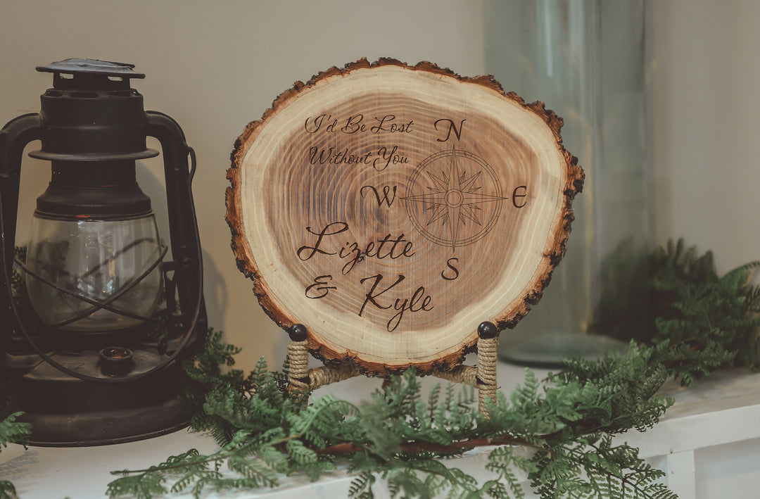 I'd Be Lost Without You Personalized Natural Wood Log