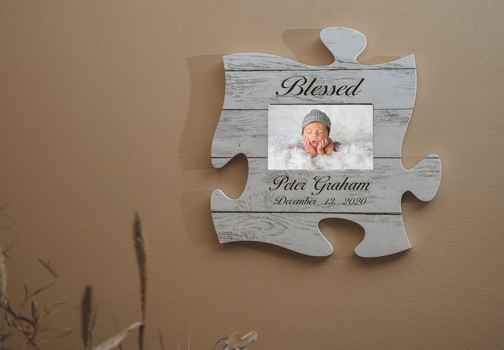 Personalized White Wash Puzzle Frame **Multiple Template Designs**