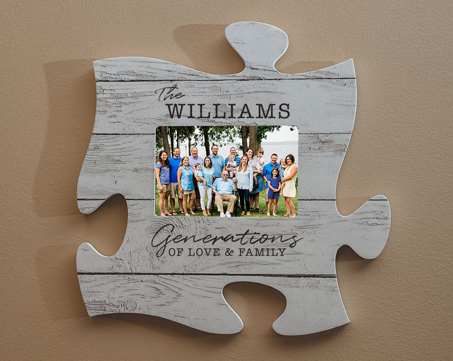 Personalized White Wash Puzzle Frame **Multiple Template Designs**