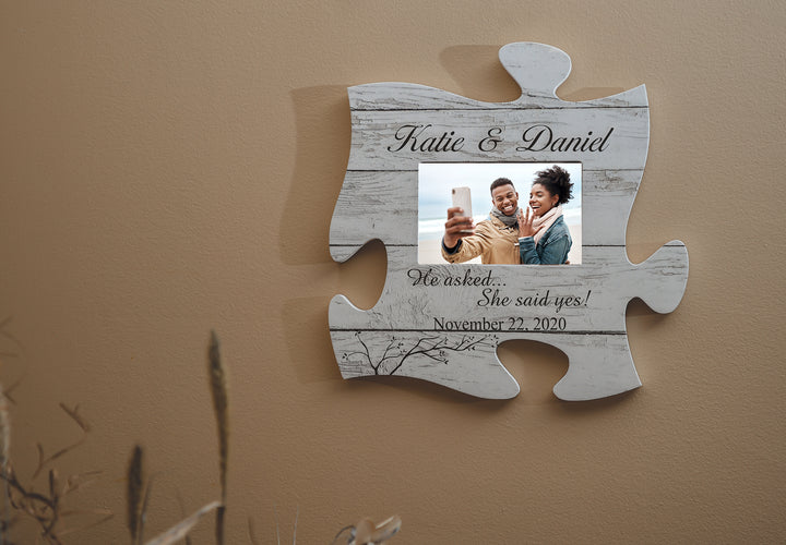 Personalized White Wash Puzzle Frame **Multiple Template Designs**