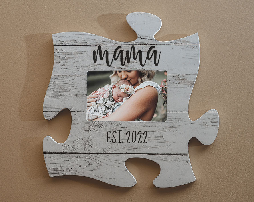 Personalized White Wash Puzzle Frame **Multiple Template Designs**