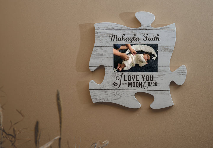 Personalized White Wash Puzzle Frame **Multiple Template Designs**