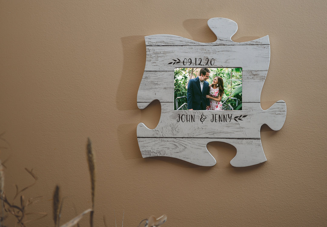 Personalized White Wash Puzzle Frame **Multiple Template Designs**
