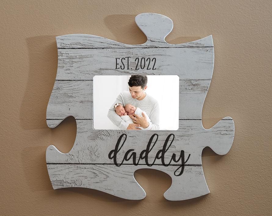 Personalized White Wash Puzzle Frame **Multiple Template Designs**