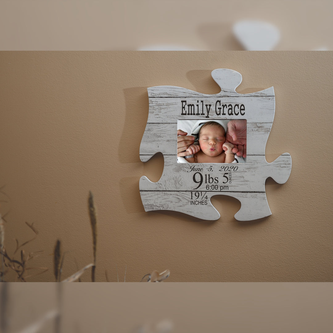 Personalized White Wash Puzzle Frame **Multiple Template Designs**