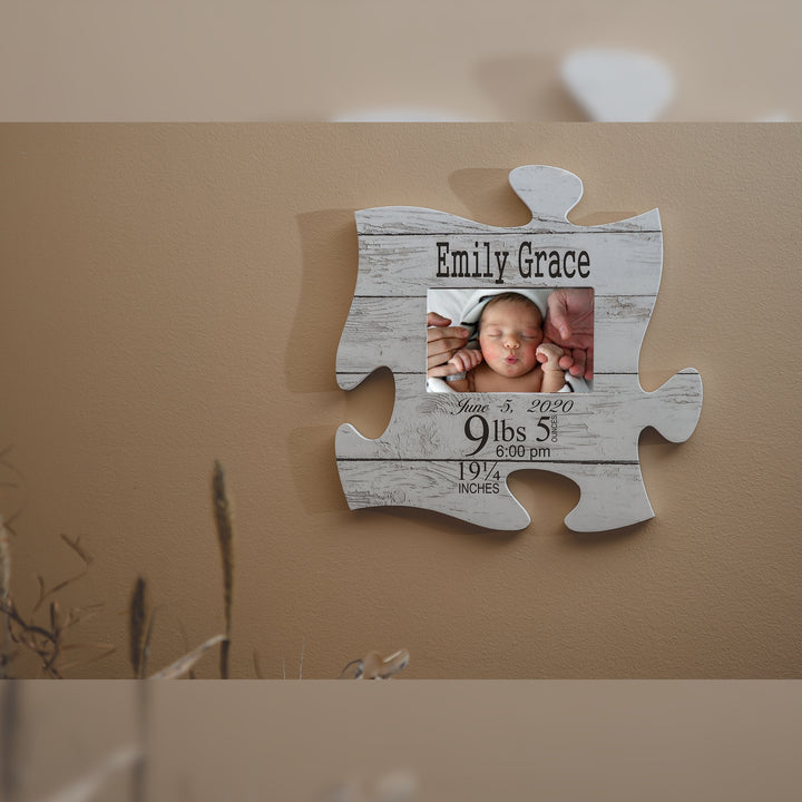 Personalized White Wash Puzzle Frame **Multiple Template Designs**