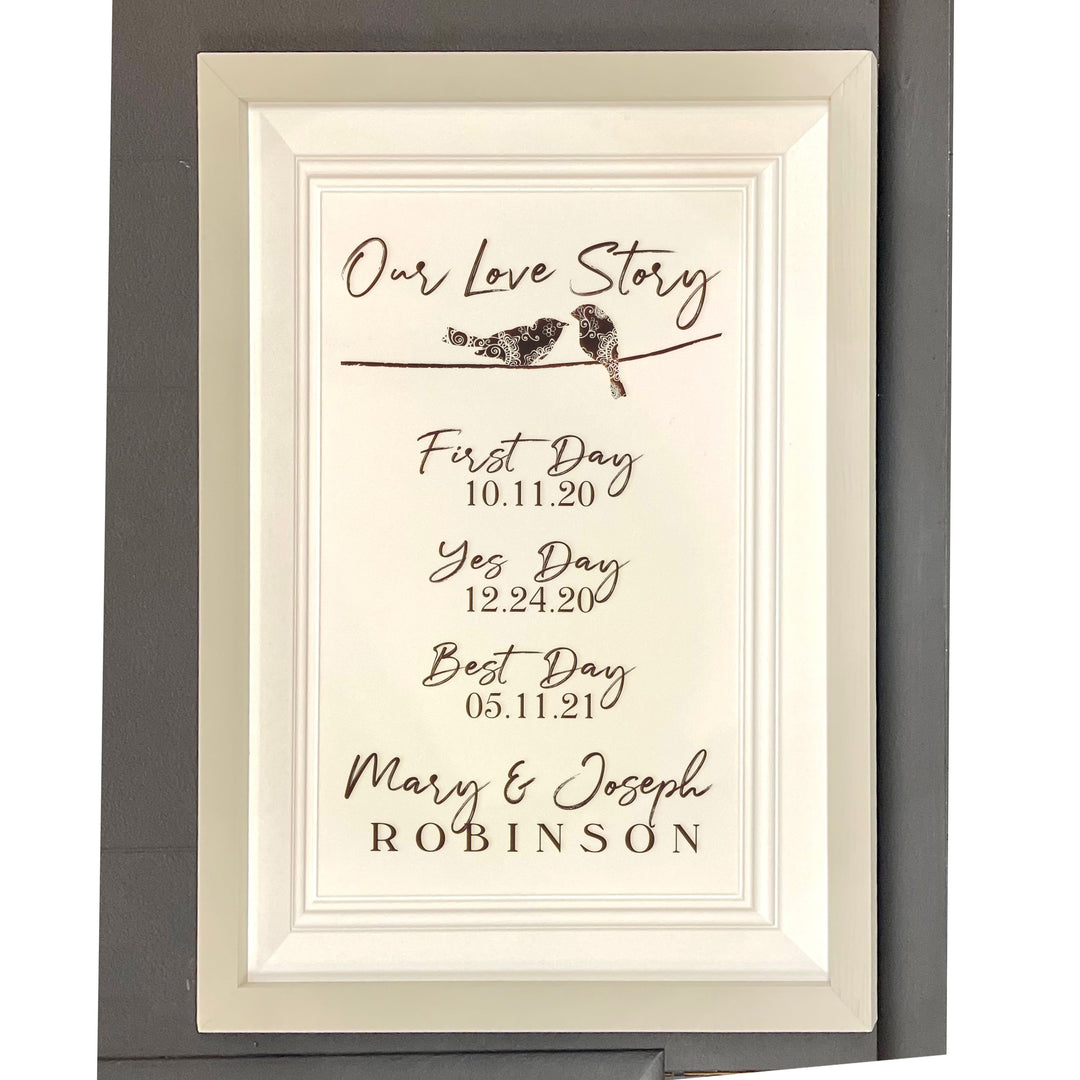 Our Love Story Engraved  Framed Sign - ZRFW0034