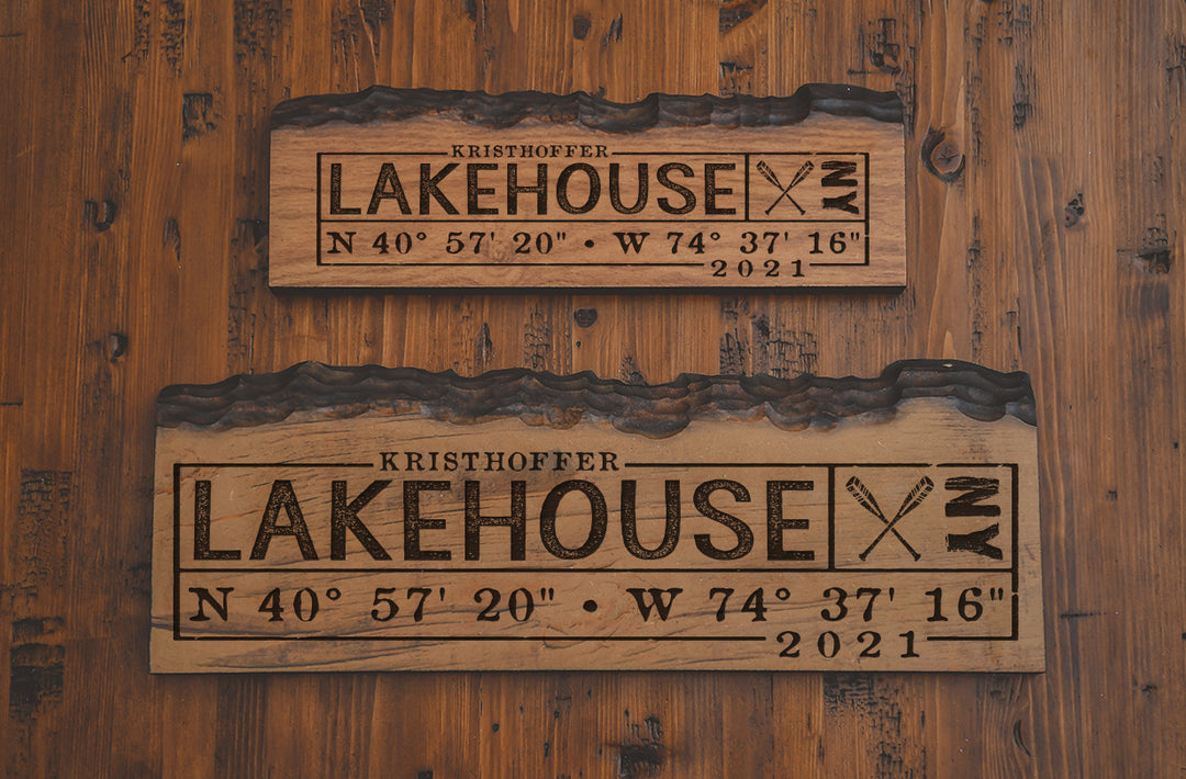 Personalized Faux Sliced Log  - 2 Sizes Available - ZRLE0071&2