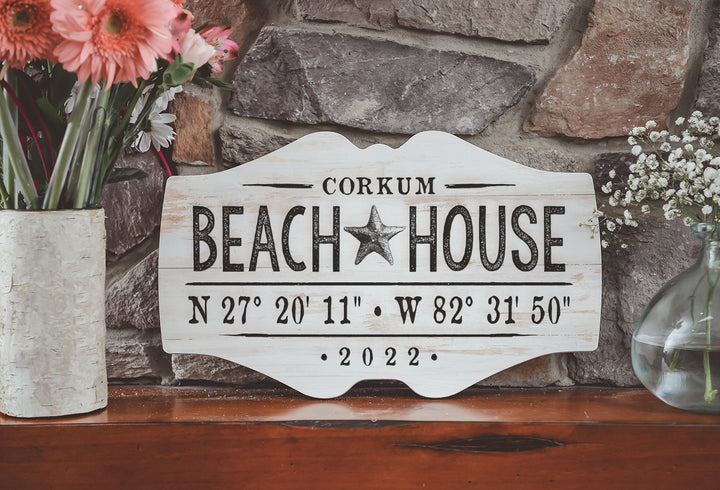 Personalized Home Scalloped Sign **Multiple template designs** - ZSGS0009