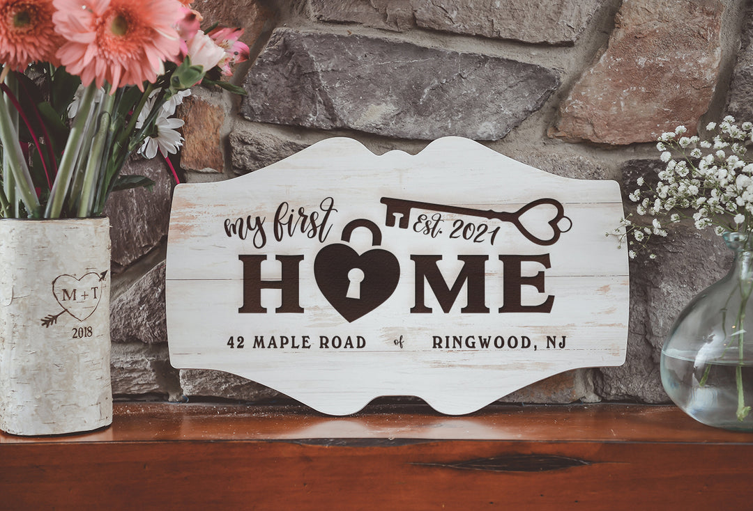 Personalized Home Scalloped Sign **Multiple template designs** - ZSGS0009