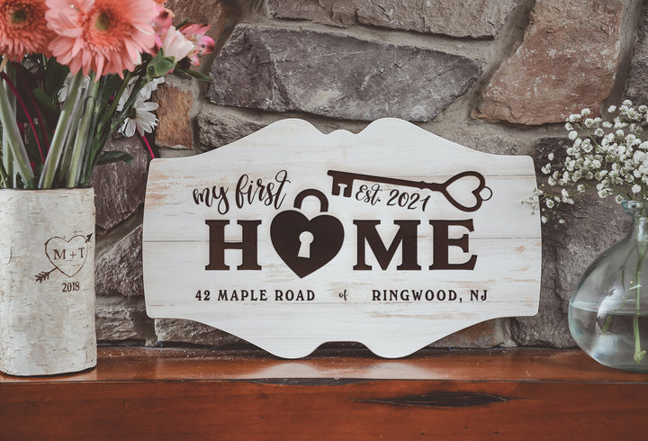 Personalized Home Scalloped Sign **Multiple template designs** - ZSGS0009