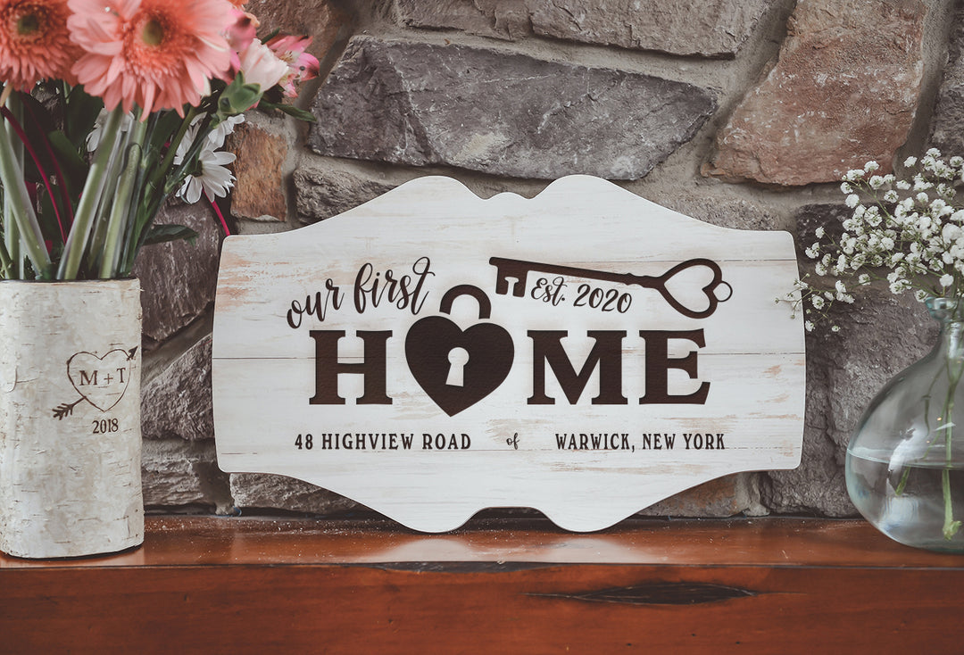 Personalized Home Scalloped Sign **Multiple template designs** - ZSGS0009