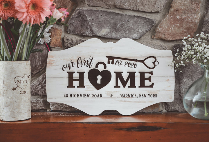 Personalized Home Scalloped Sign **Multiple template designs** - ZSGS0009