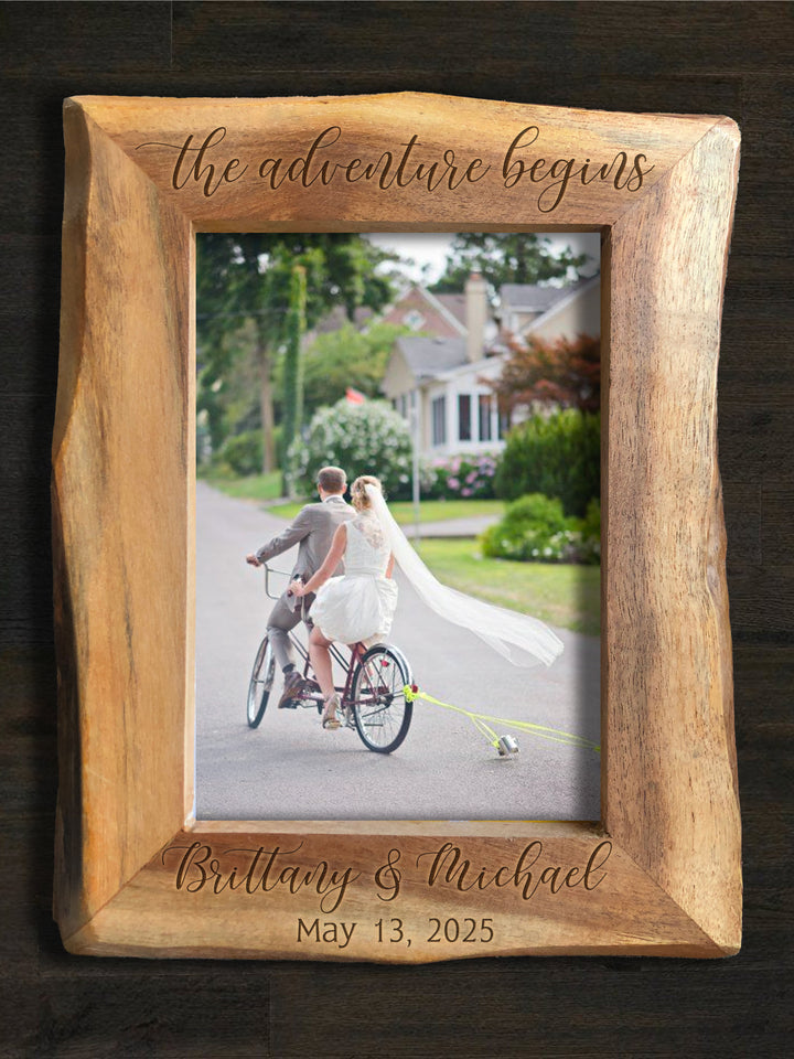 Personalized Natural Edge Wooden 5x7 Photo Frame - 15675