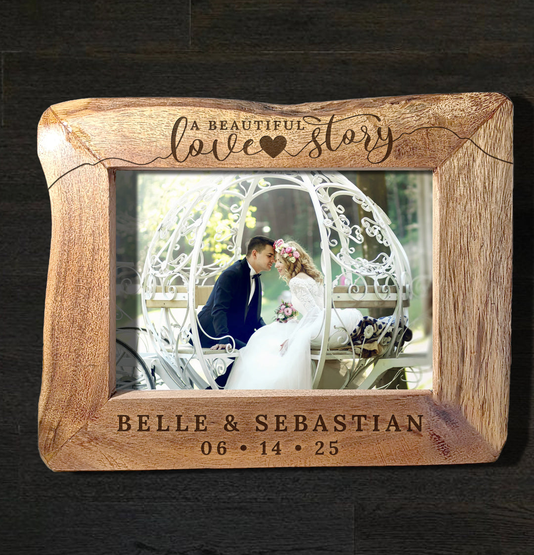 Personalized Natural Edge Wooden 5x7 Photo Frame - 15675