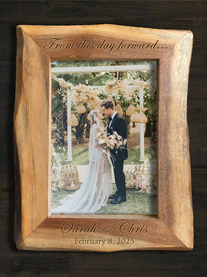 Personalized Natural Edge Wooden 5x7 Photo Frame - 15675