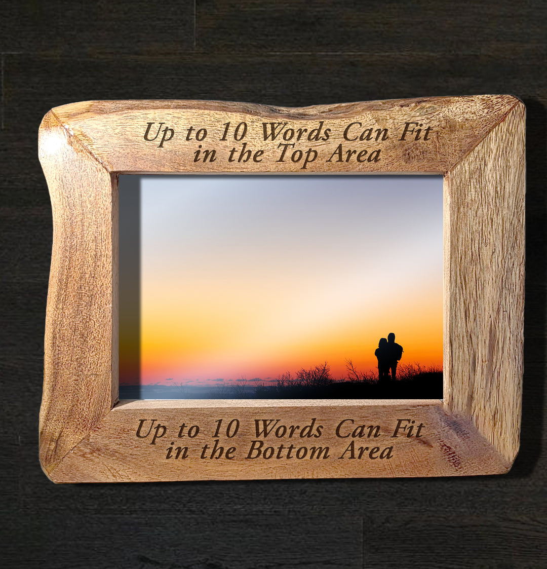 Personalized Natural Edge Wooden 5x7 Photo Frame - 15675