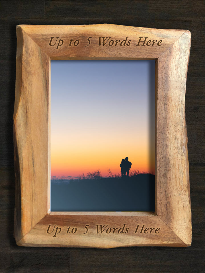 Personalized Natural Edge Wooden 5x7 Photo Frame - 15675