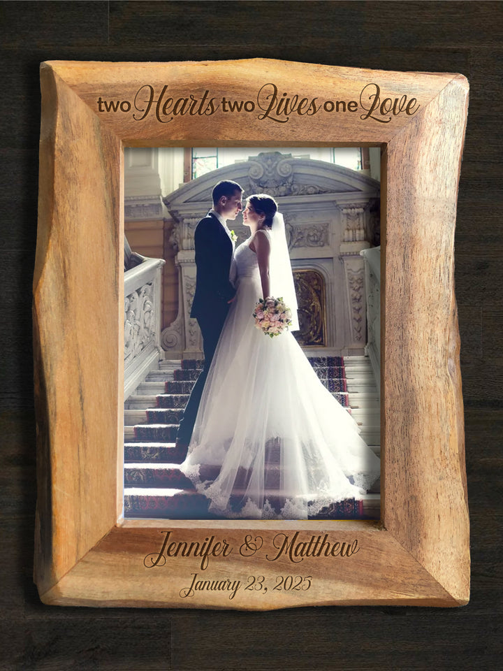 Personalized Natural Edge Wooden 5x7 Photo Frame - 15675