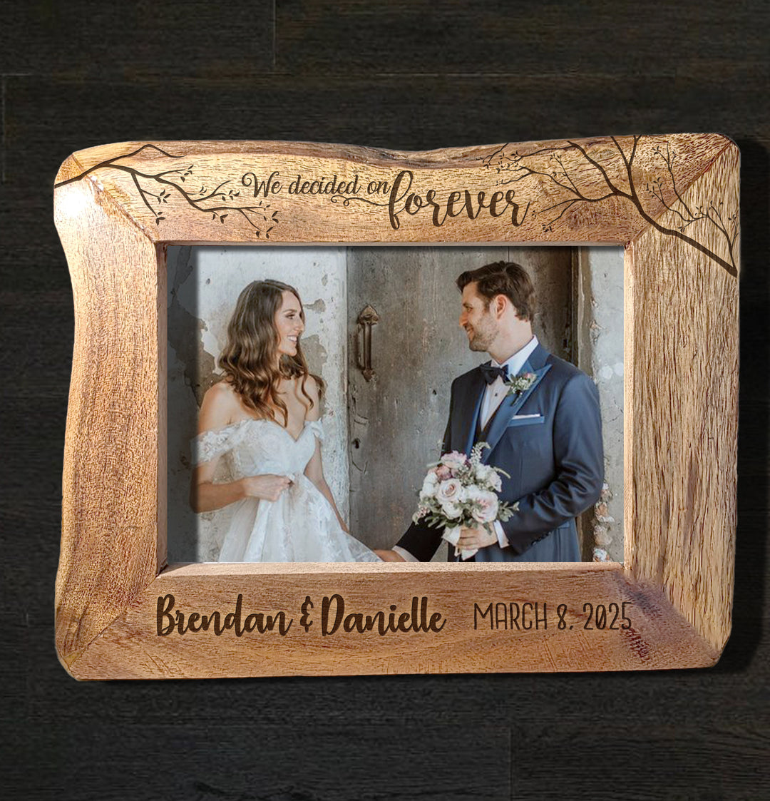 Personalized Natural Edge Wooden 5x7 Photo Frame - 15675