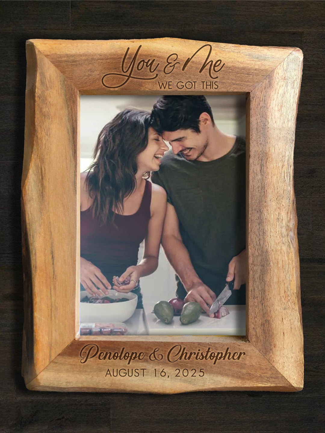 Personalized Natural Edge Wooden 5x7 Photo Frame - 15675
