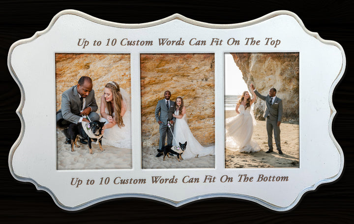 Personalized Scallop White 3 Photo Frame - 1620-193