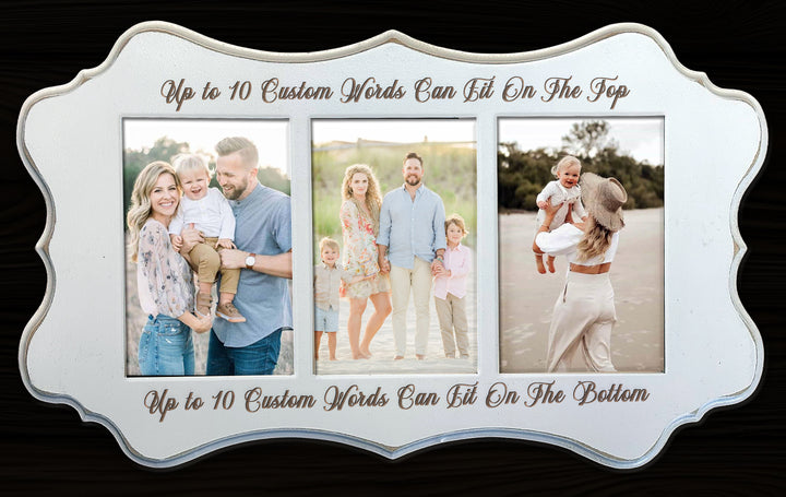 Personalized Scallop White 3 Photo Frame - 1620-193