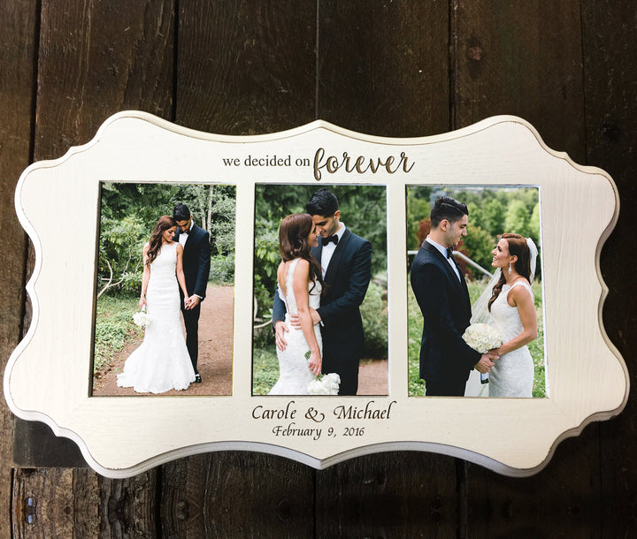 Personalized Scallop White 3 Photo Frame - 1620-193