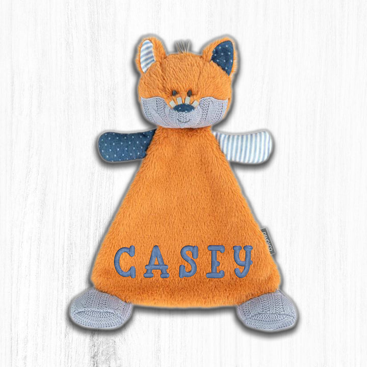 Custom Embroidered Fox Lovey Blankie | Personalized Baby Rattle & Security Blanket - 5004840071