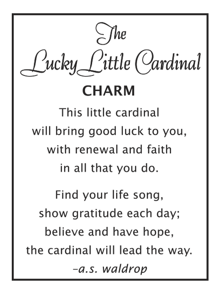 Lucky Little Cardinal Token - Pocket Charm with Poem Card - ER53763