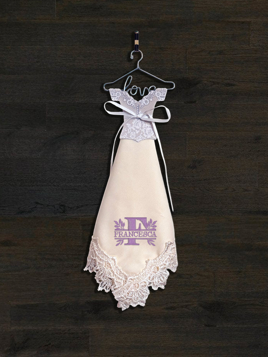Personalized Embroidered Handkerchief Dress - Custom Bridal Gift - ER78967-ER64205