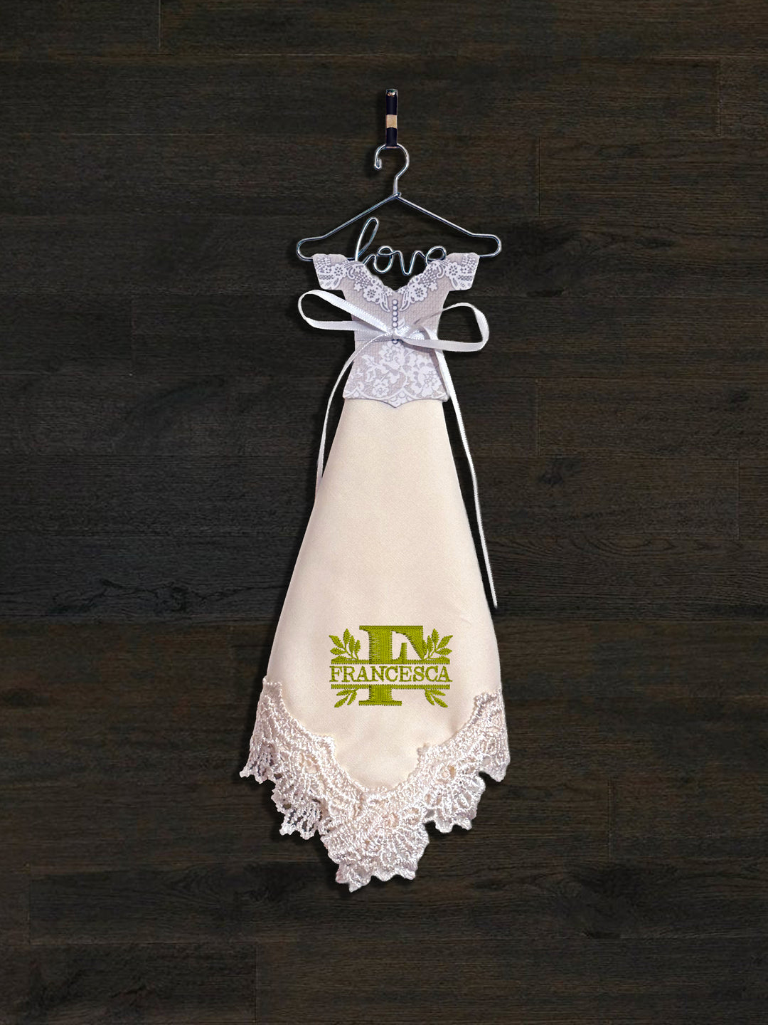 Personalized Embroidered Handkerchief Dress - Custom Bridal Gift - ER78967-ER64205
