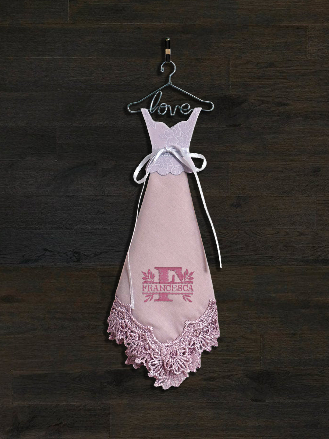 Personalized Embroidered Handkerchief Dress - Custom Bridal Gift - ER78967-ER64205