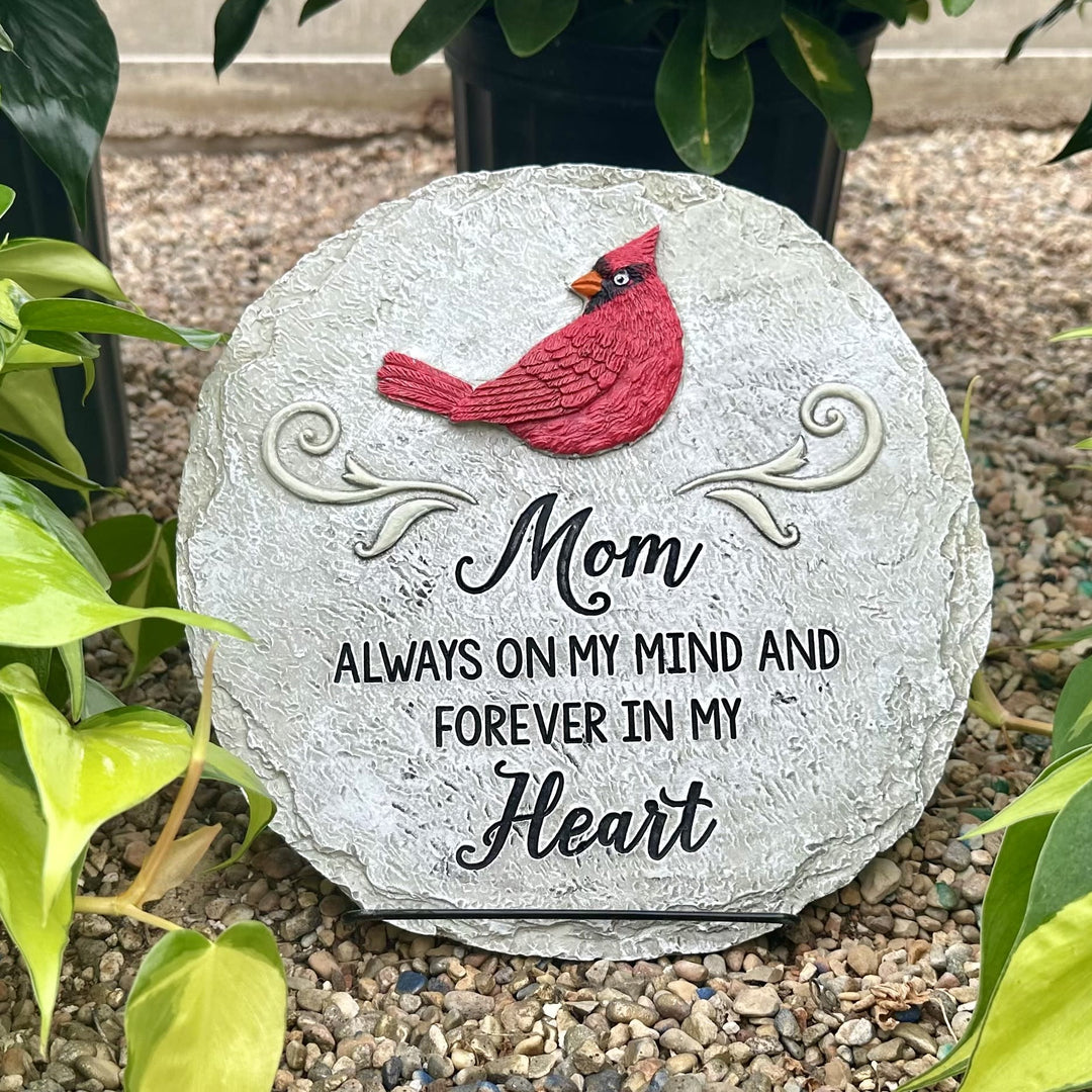 Memorial Cardinal Stepping Stone - Mom in Memory of Garden Stone - 10.5"