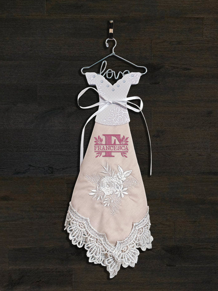 Personalized Embroidered Handkerchief Dress - Custom Bridal Gift - ER78967-ER64205