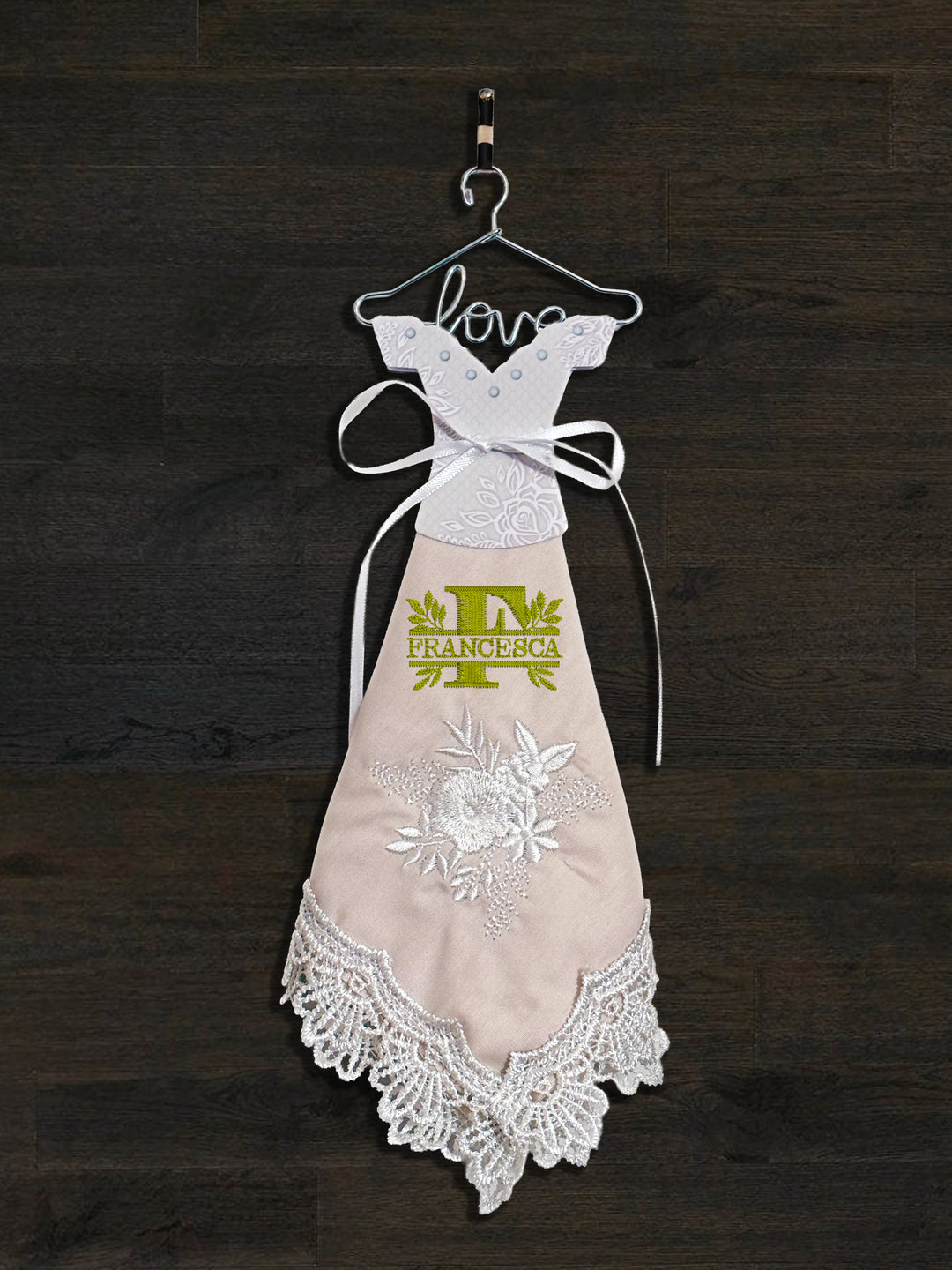 Personalized Embroidered Handkerchief Dress - Custom Bridal Gift - ER78967-ER64205