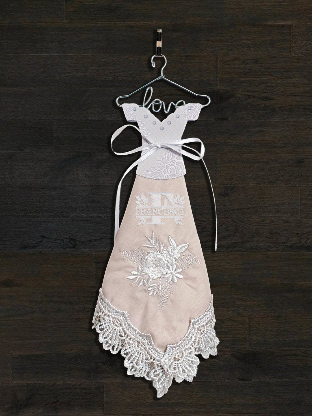Personalized Embroidered Handkerchief Dress - Custom Bridal Gift - ER78967-ER64205