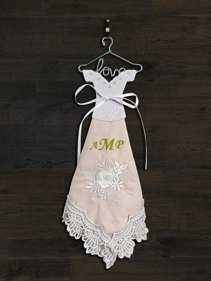 Personalized Embroidered Handkerchief Dress - Custom Bridal Gift - ER78967-ER64205