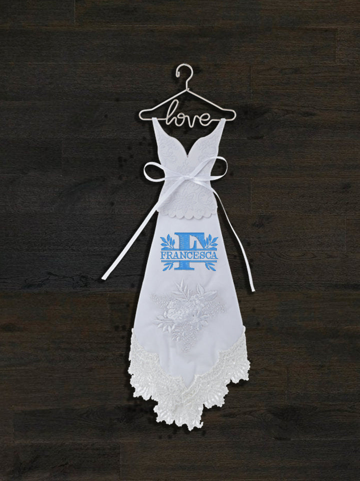 Personalized Embroidered Handkerchief Dress - Custom Bridal Gift - ER78967-ER64205