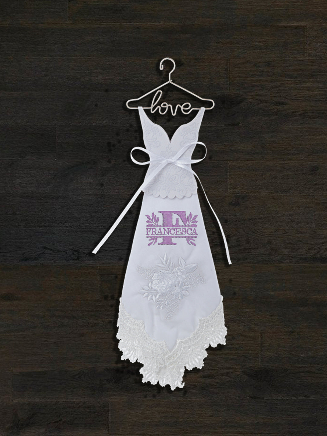 Personalized Embroidered Handkerchief Dress - Custom Bridal Gift - ER78967-ER64205