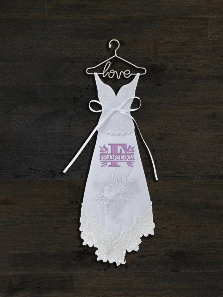 Personalized Embroidered Handkerchief Dress - Custom Bridal Gift - ER78967-ER64205