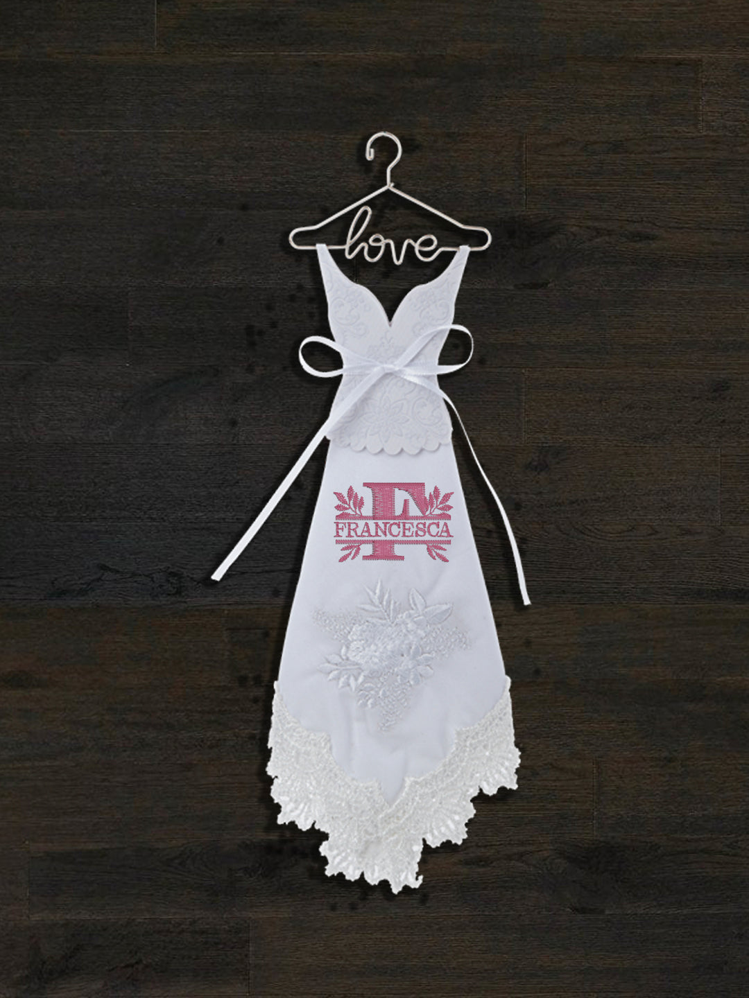 Personalized Embroidered Handkerchief Dress - Custom Bridal Gift - ER78967-ER64205