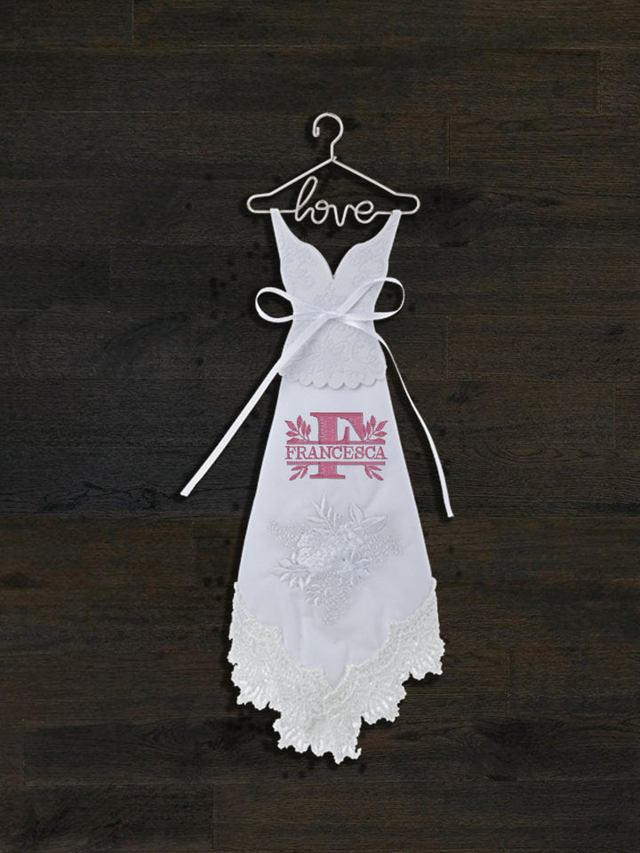 Personalized Embroidered Handkerchief Dress - Custom Bridal Gift - ER78967-ER64205