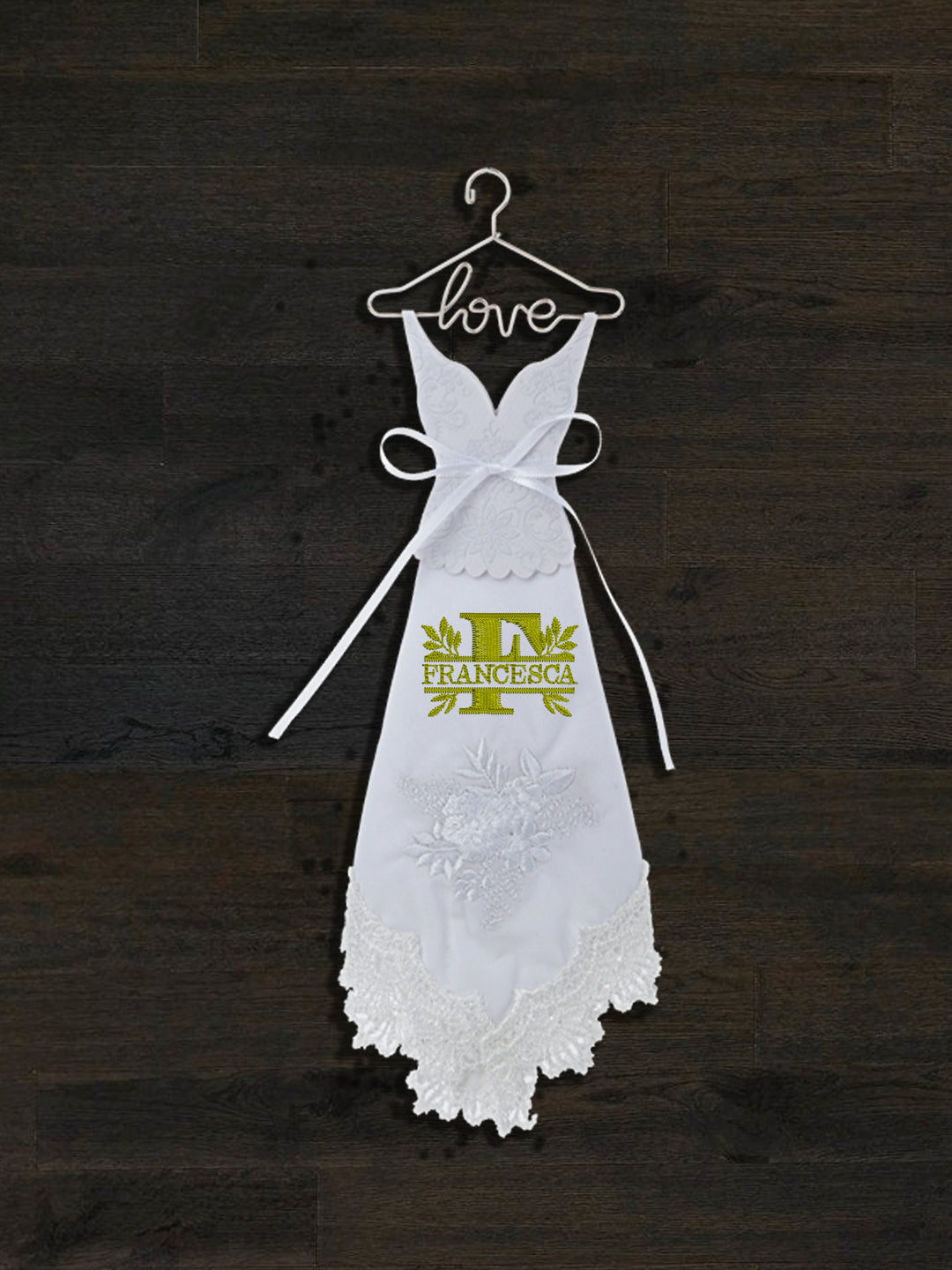Personalized Embroidered Handkerchief Dress - Custom Bridal Gift - ER78967-ER64205