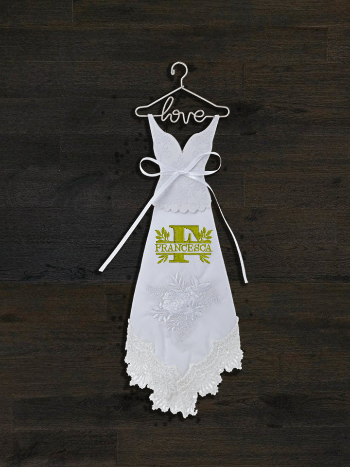Personalized Embroidered Handkerchief Dress - Custom Bridal Gift - ER78967-ER64205