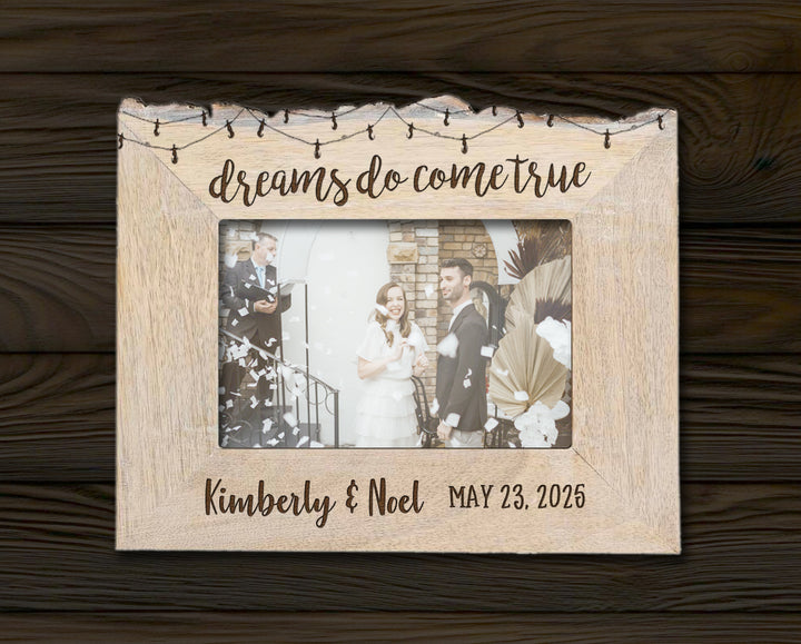 Personalized Natural Edge White Wash Wooden 4x6 Photo Frame - FFRD11573