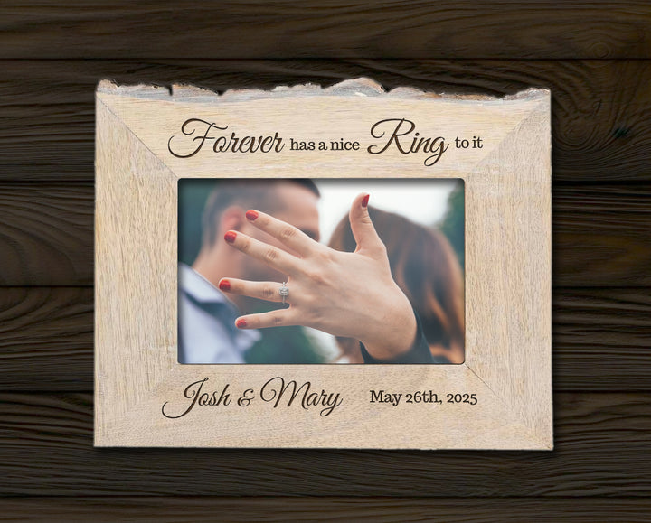 Personalized Natural Edge White Wash Wooden 4x6 Photo Frame - FFRD11573